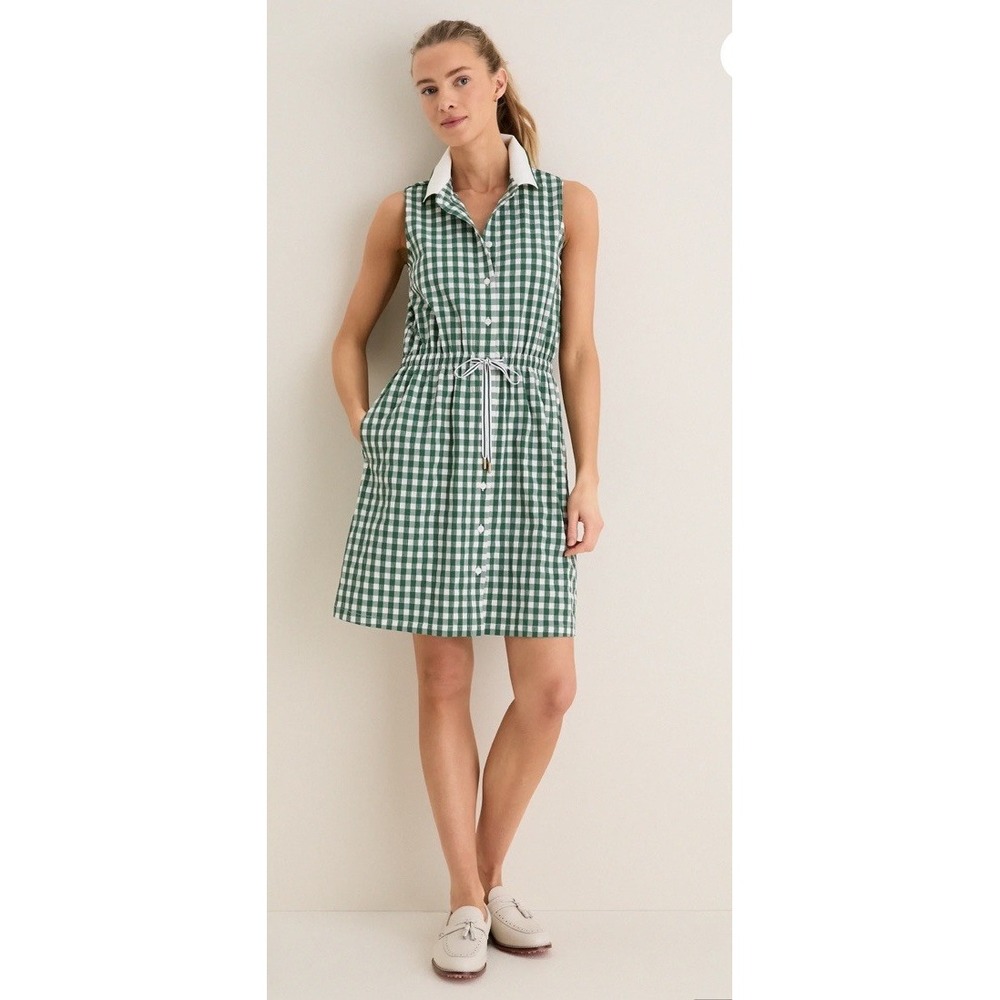 TUCKERNUCK EDENGreen Gingham Sleeveless Seersucker Alcott Golf Dress NWT SIZE XL